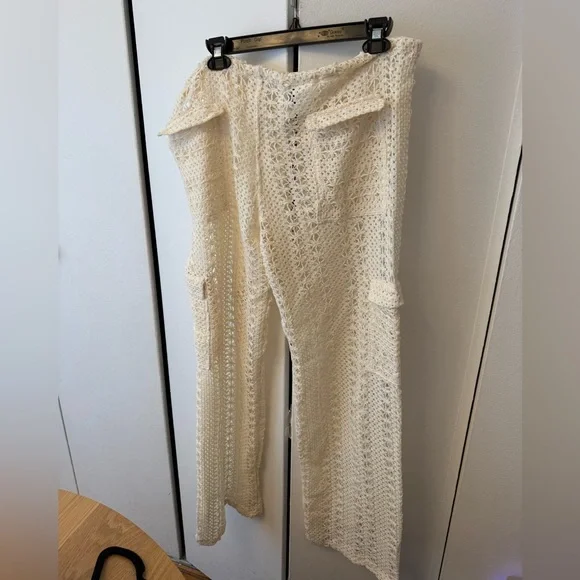 Heart Of Sun Bahia Beige Crochet Cargo Pants - Picture 7 of 8